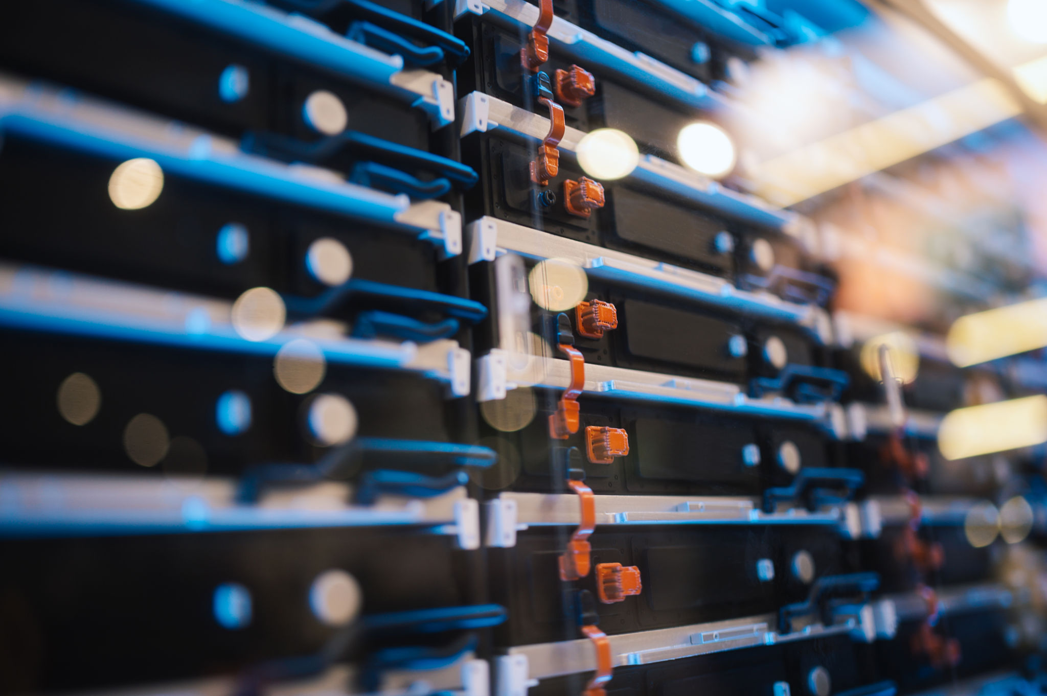 Server rack in a modern data centre